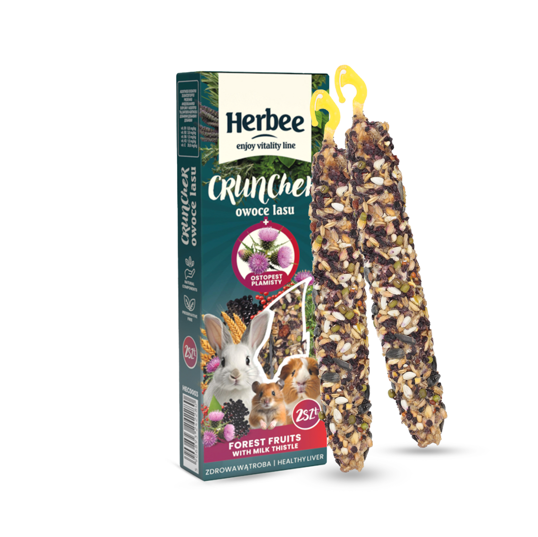HERBEE Crunchers Forest Fruits + Milk Thistle 115g