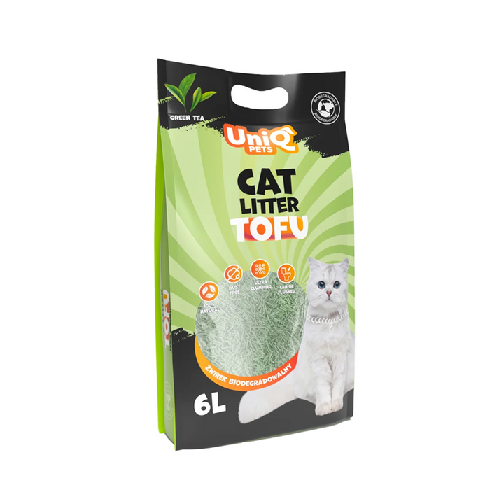 UNIQ PETS Tofu Biodegradable Cat Litter 2,5kg / 6L Green Tea
