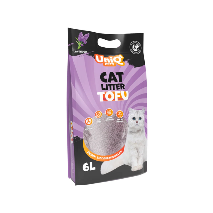 UNIQ PETS Tofu Biodegradable Cat Litter 2,5kg / 6L Lavender