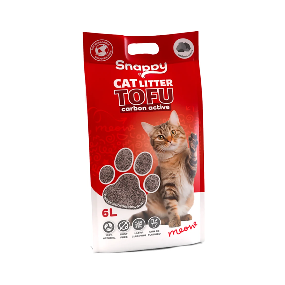 SNAPPY Tofu Biodegradable Cat Litter 2,5kg / 6L Carbon Active