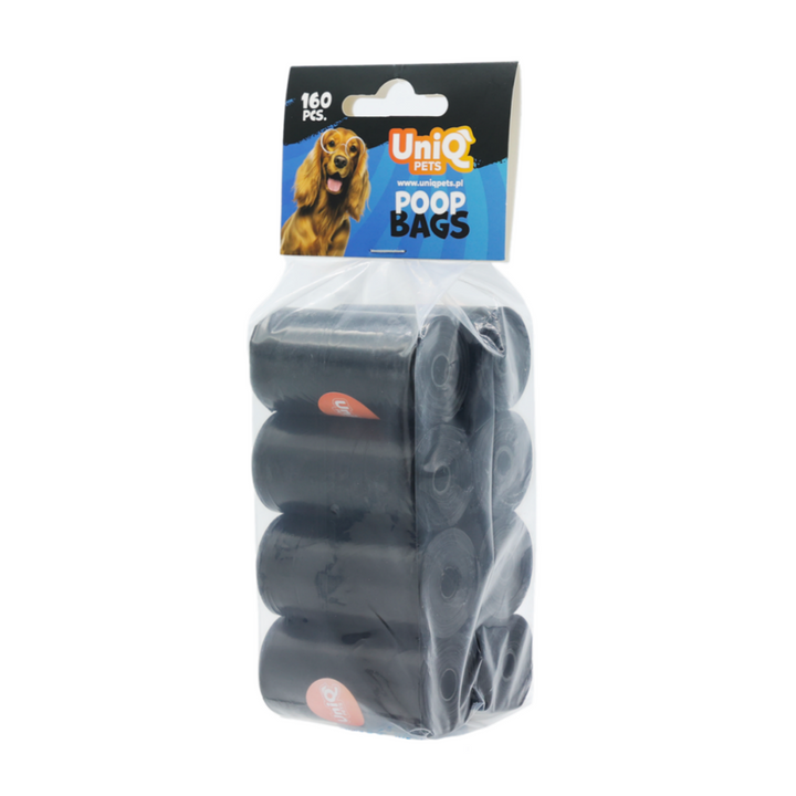 UNIQ PETS Dog Poop Bags Black 8×20 Pieces