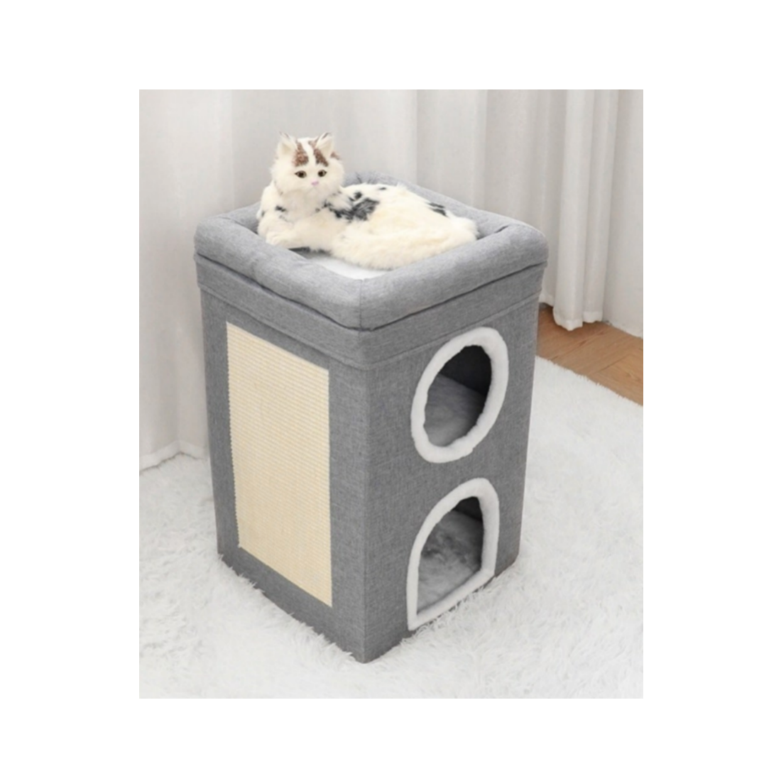 Cat Cave Foldable Cat House With Scratch Pad Tall