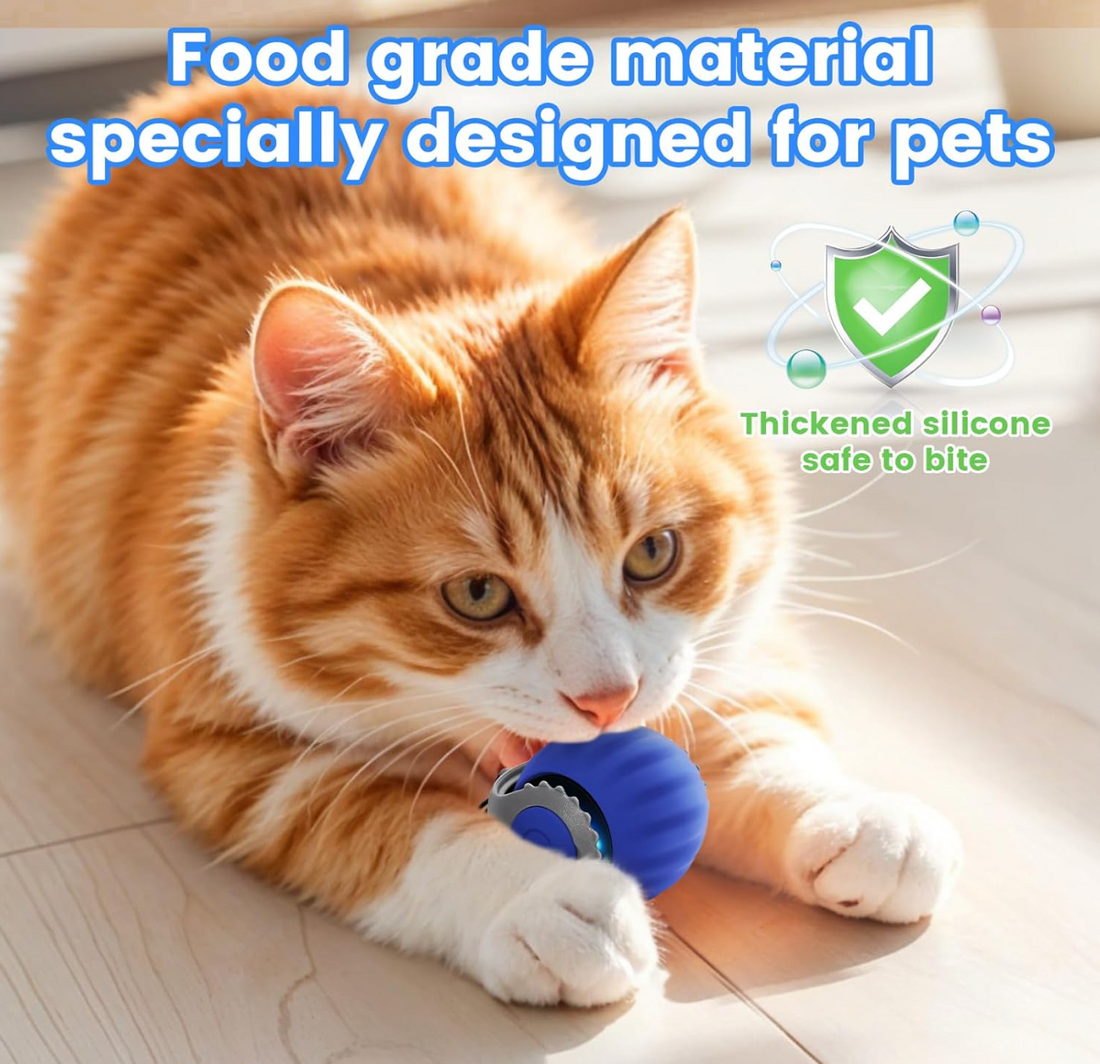 USB Rechargeable Smart Cat Teasing Ball Blue