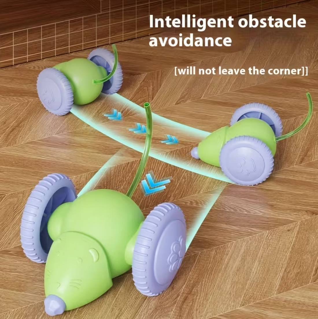 Automatic Electric Mouse & Cat Toy Robot Green