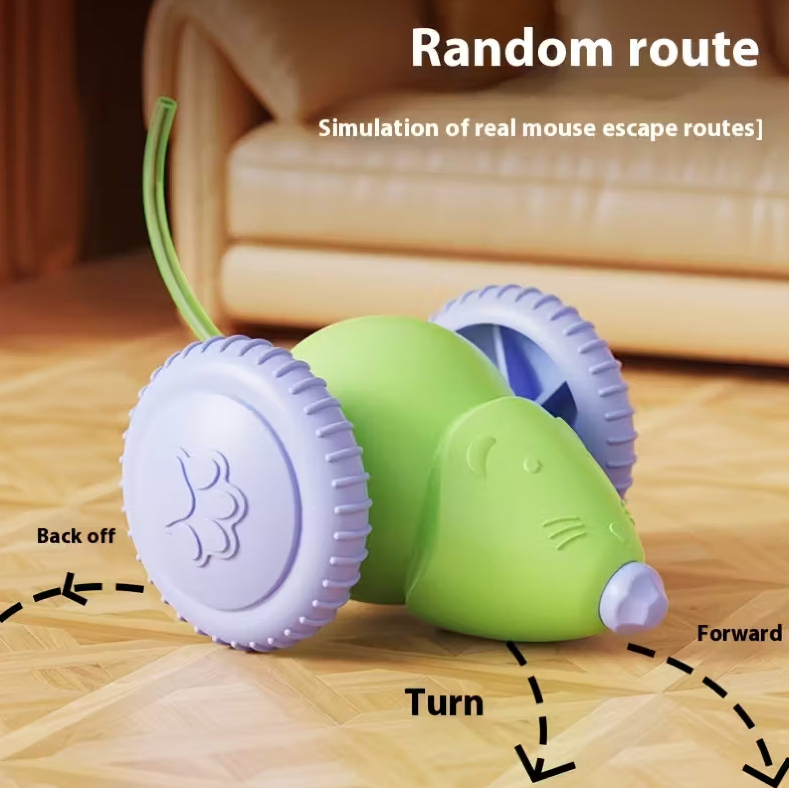 Automatic Electric Mouse & Cat Toy Robot White