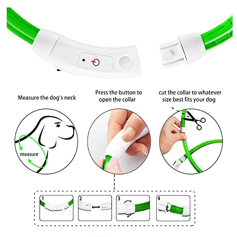 Adjustable LED Pet Collar 15-70cm