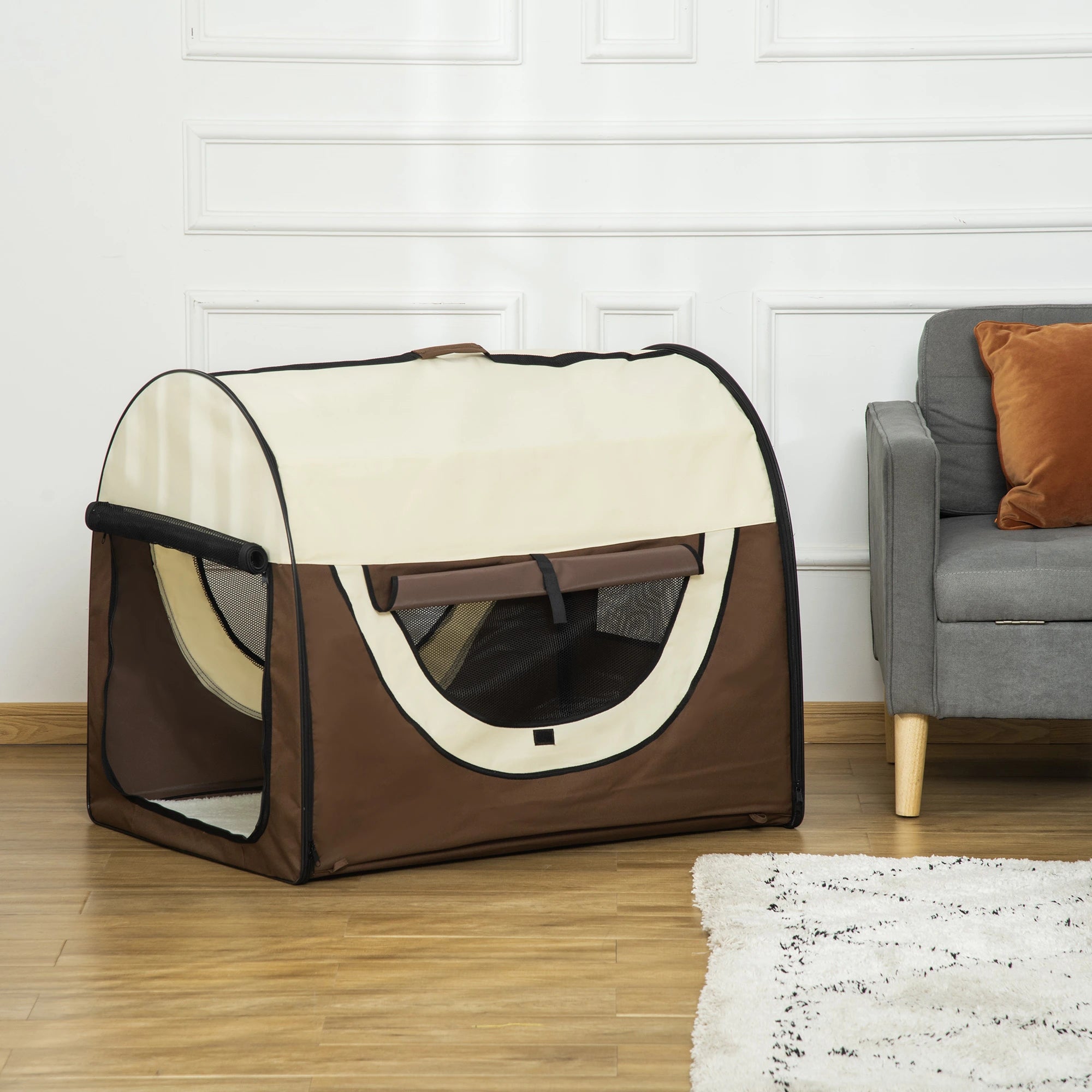 PawHut 97cm Foldable Pet Carrier for Large Medium Dogs, Portable Cat Carrier, Soft Travel Bag
