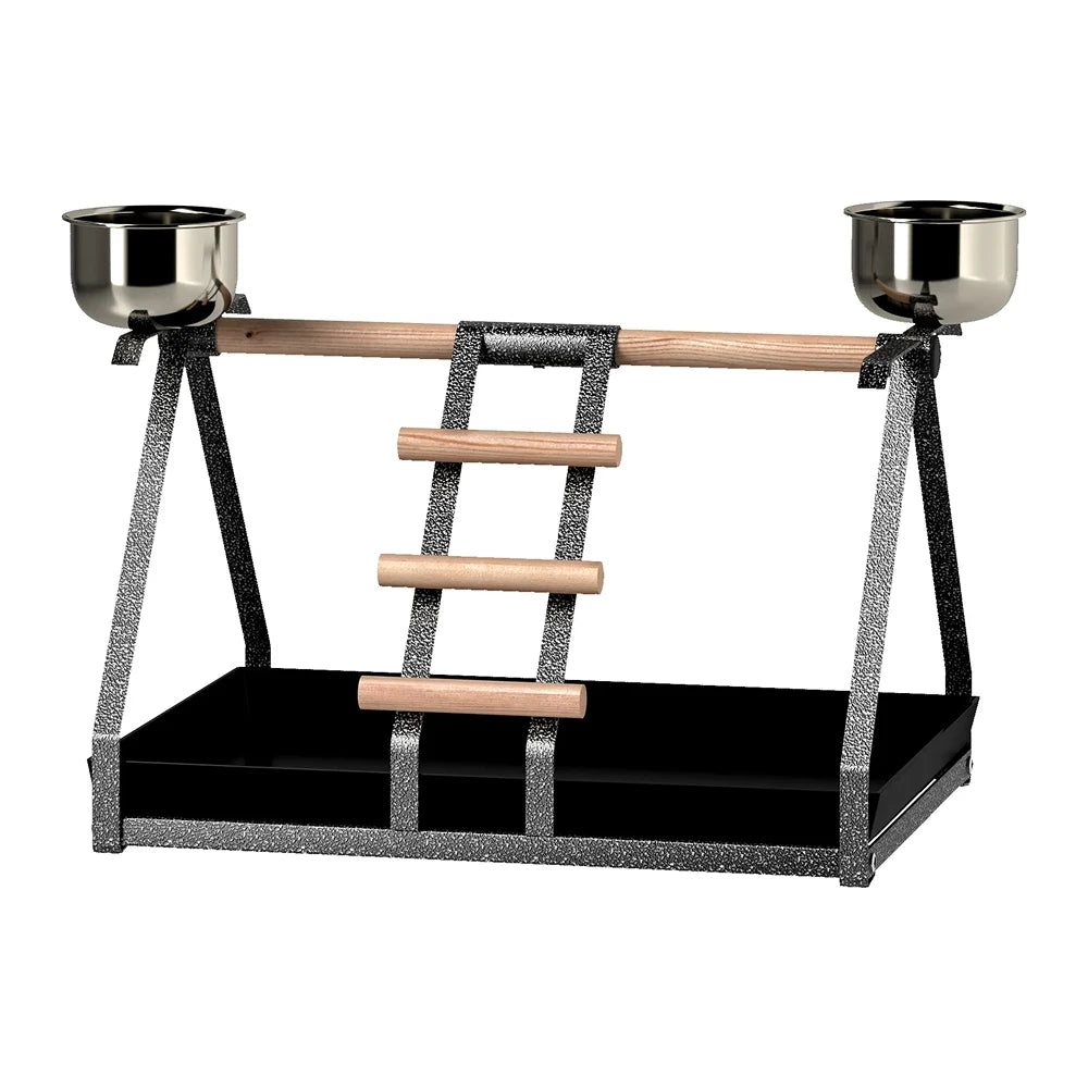 PawHut Portable Bird Stand Parrot Macaw Conure Cockatiel Playground Gym with Ladder Perch Removable Tray