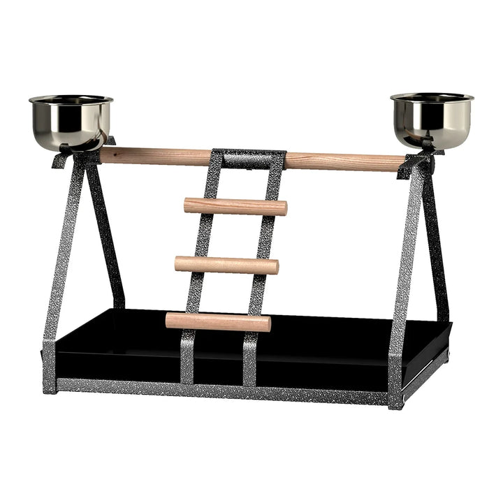 PawHut Portable Bird Stand Parrot Macaw Conure Cockatiel Playground Gym with Ladder Perch Removable Tray