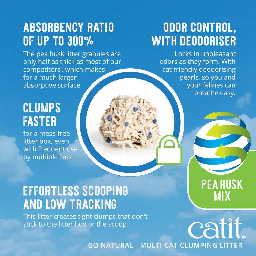 Catit Go Natural Vanilla Scented Multi-Cat Clumping Cat Litter 14L