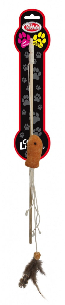 Pet Nova Cat Rod With Brown Fish 40cm