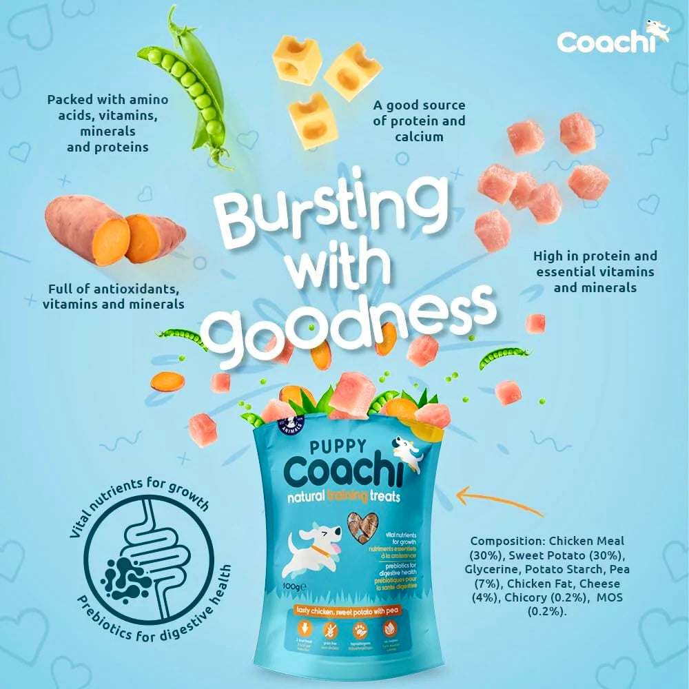 Coachi Training Dog Treats For Puppies Chicken & Sweet Potato 100g