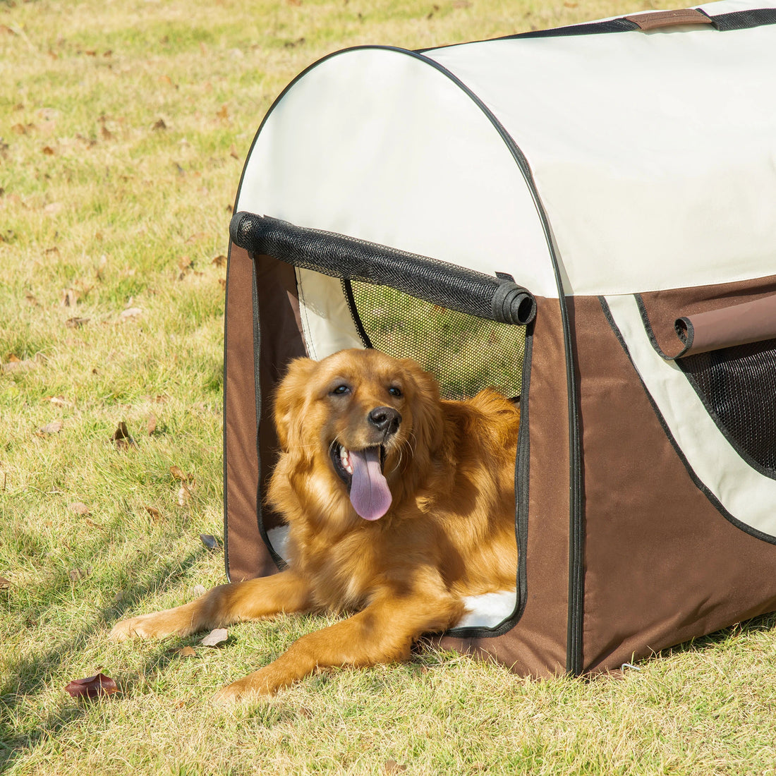 PawHut 97cm Foldable Pet Carrier for Large Medium Dogs, Portable Cat Carrier, Soft Travel Bag
