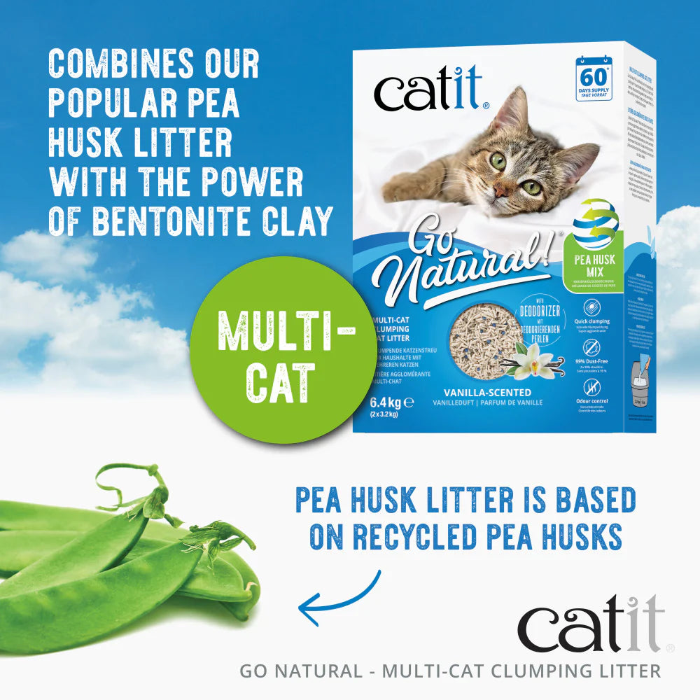 Catit Go Natural Vanilla Scented Multi-Cat Clumping Cat Litter 14L