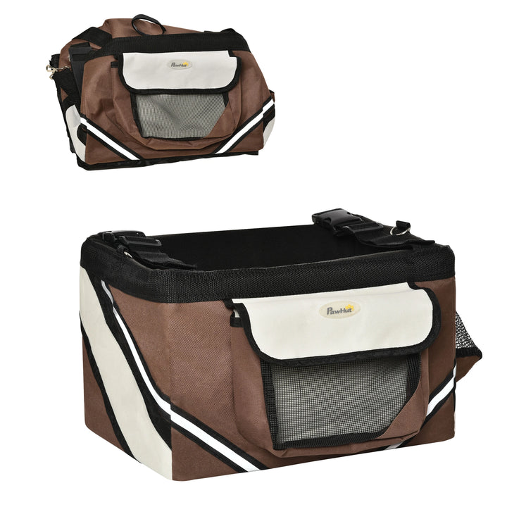 PawHut Dog Bike Basket, 3 in 1 Cat Travel Bag Bicycle Carrier Sling Bag with Storage