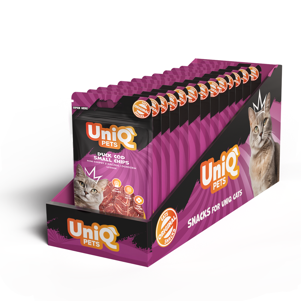 UNIQ PETS Cat Snacks Duck And Cod Small Chips 50g