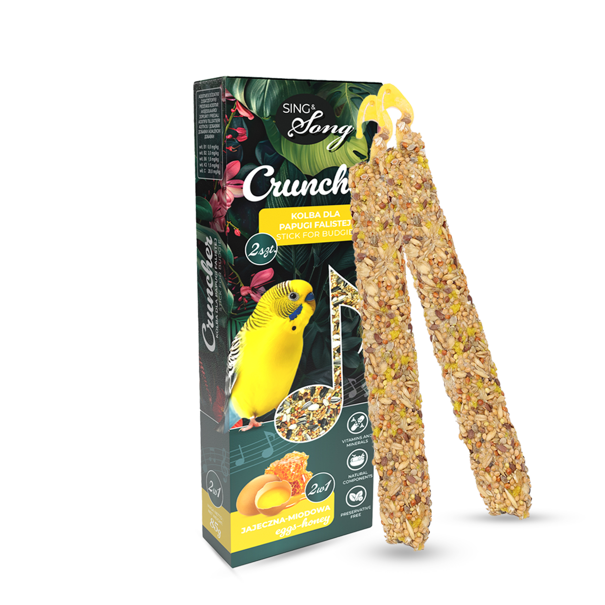 SING & SONG Cruncher For Budgie 2in1 Egg + Honey 85g