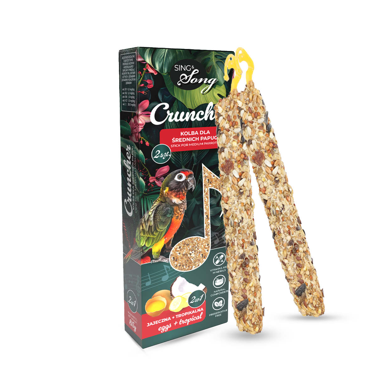 SING & SONG Cruncher For Parrots 2in1 Egg + Tropical 85g