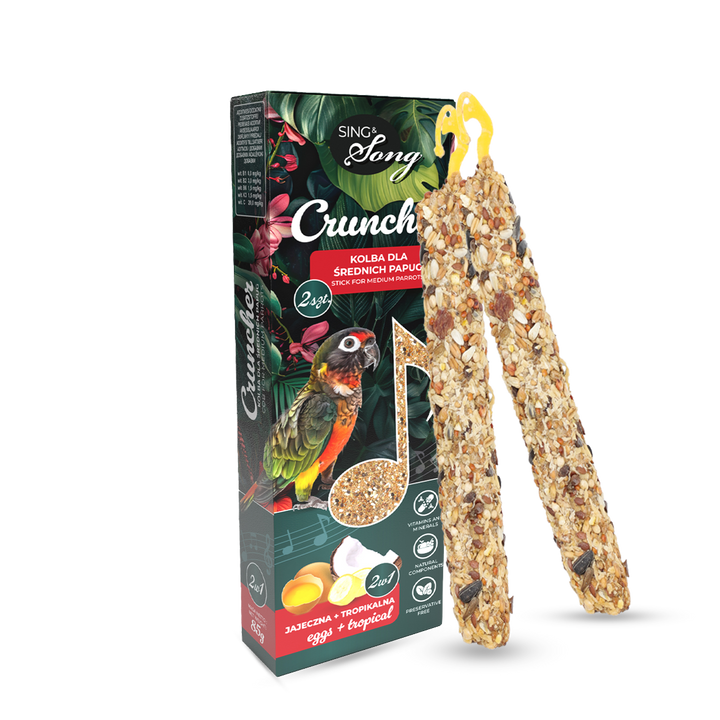 SING & SONG Cruncher For Parrots 2in1 Egg + Tropical 85g