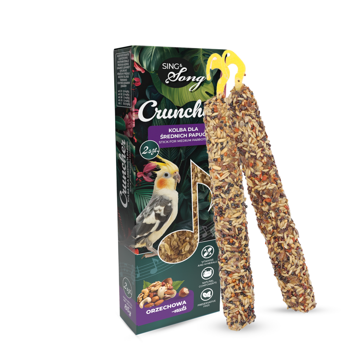 SING & SONG Crunchers For Parrots Nuts 85g