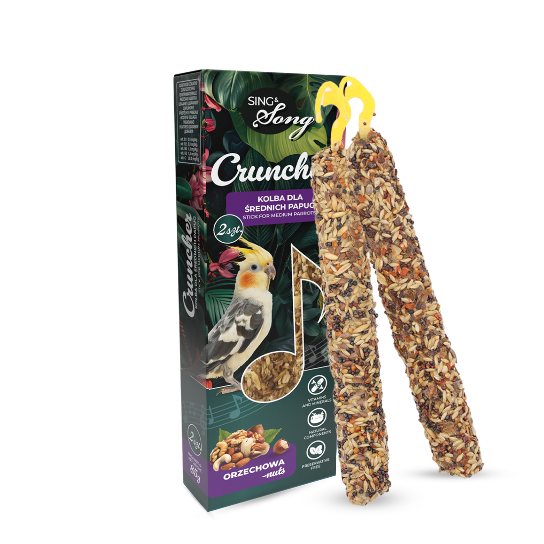 SING & SONG Crunchers For Parrots Nuts 85g