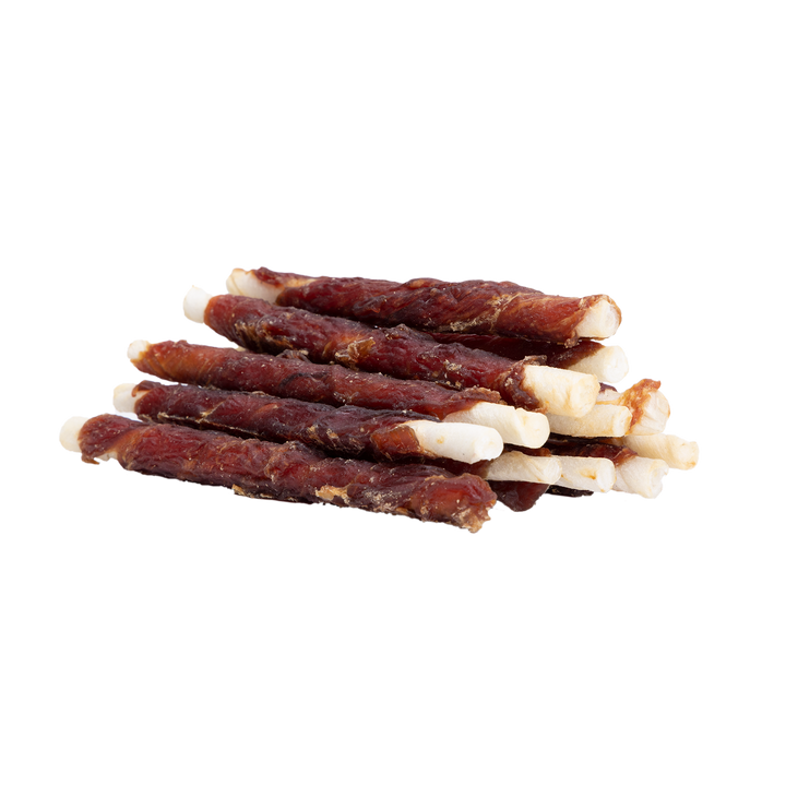 UNIQ PETS Dog Snacks Duck Wraps Rawhide Sticks 250g