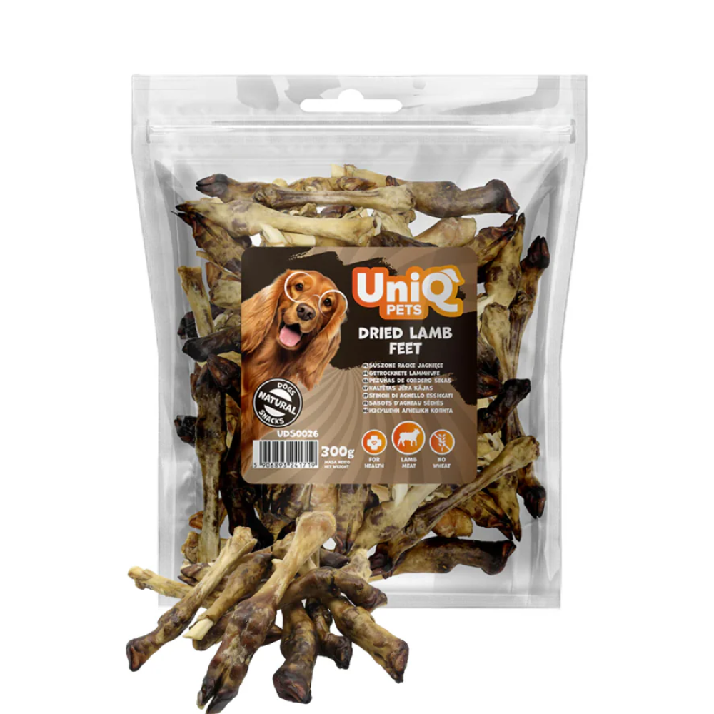 UNIQ PETS Dog Snack Dried Goat Feet 300g
