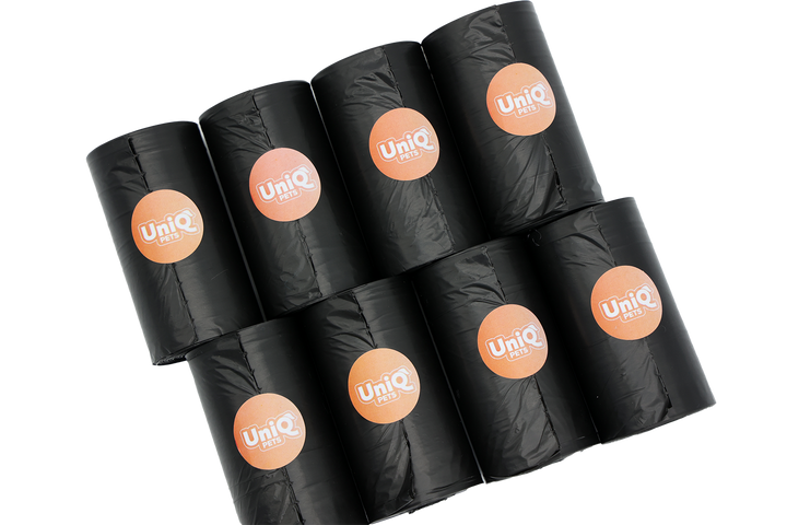 UNIQ PETS Dog Poop Bags Black 8×20 Pieces