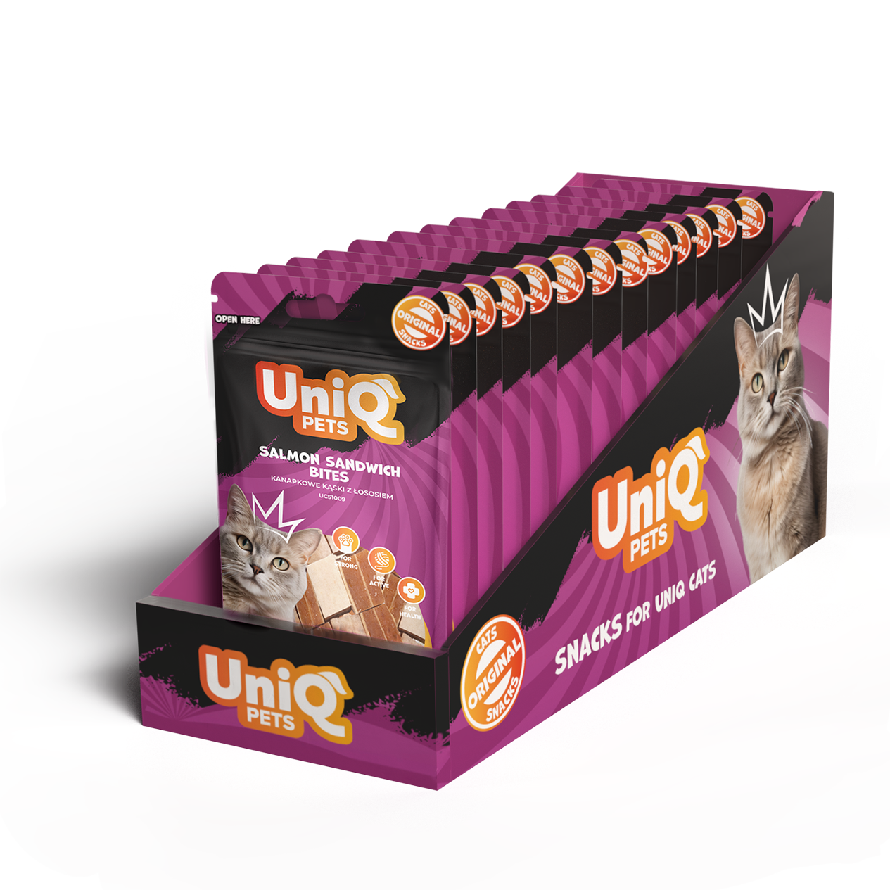 UNIQ PETS Cat Snacks Salmon Sandwich Bites 50g