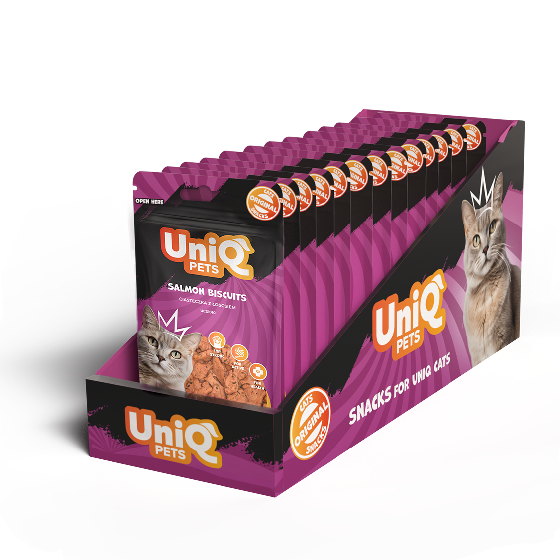 UNIQ PETS Cat Snacks Salmon Biscuits 50g