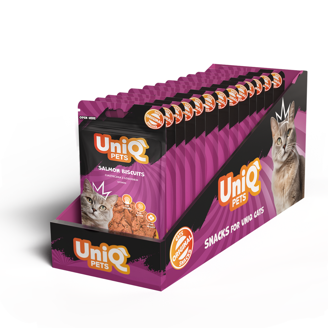 UNIQ PETS Cat Snacks Salmon Biscuits 50g