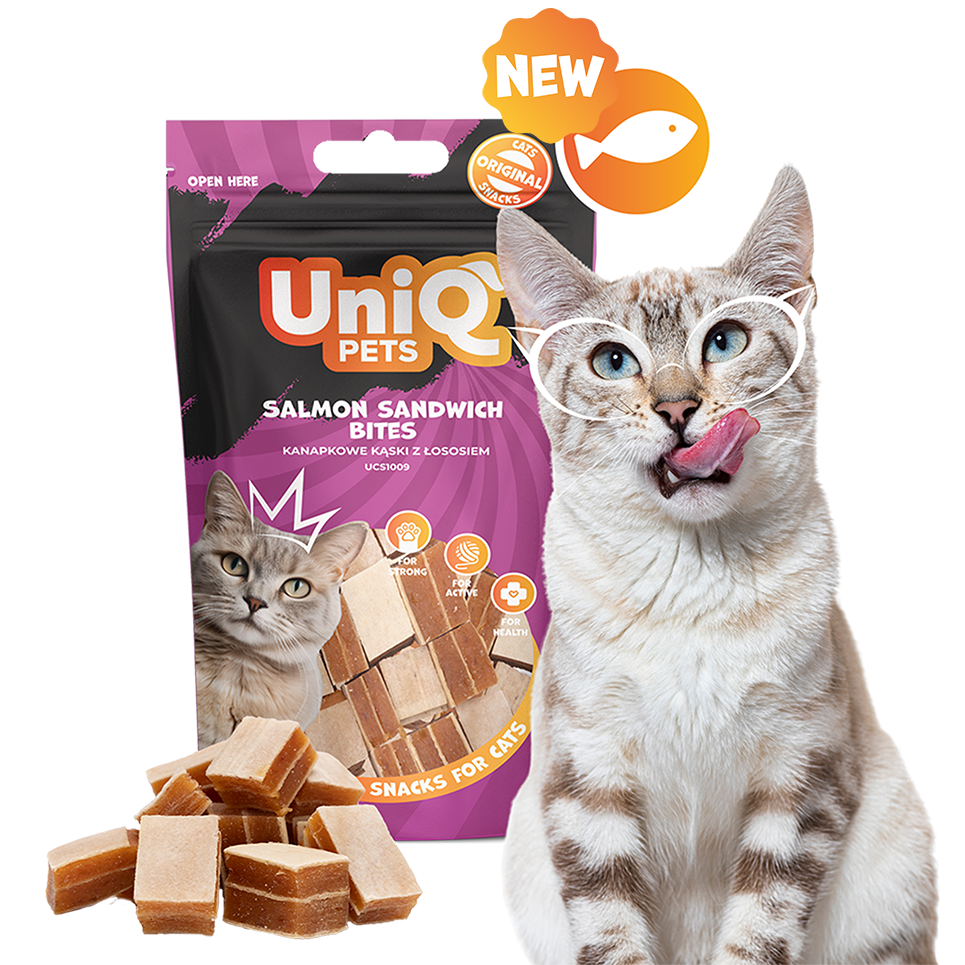 UNIQ PETS Cat Snacks Salmon Sandwich Bites 50g