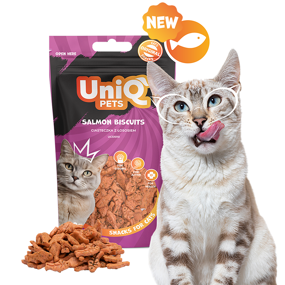 UNIQ PETS Cat Snacks Salmon Biscuits 50g