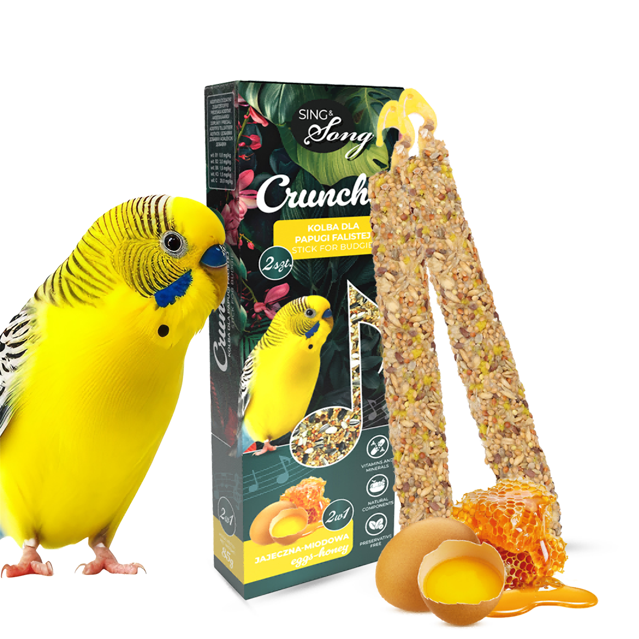 SING & SONG Cruncher For Budgie 2in1 Egg + Honey 85g