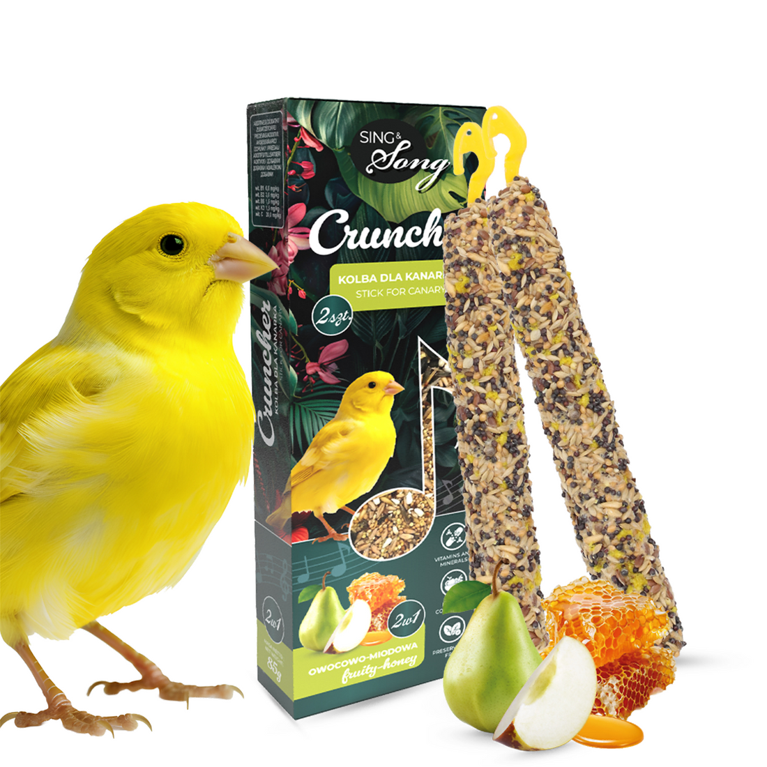 SING & SONG Cruncher For Canaries 2in1 Fruit-Honey 85g
