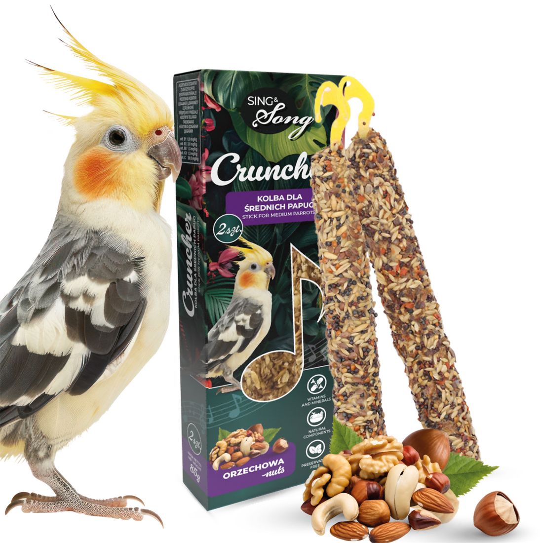 SING & SONG Crunchers For Parrots Nuts 85g
