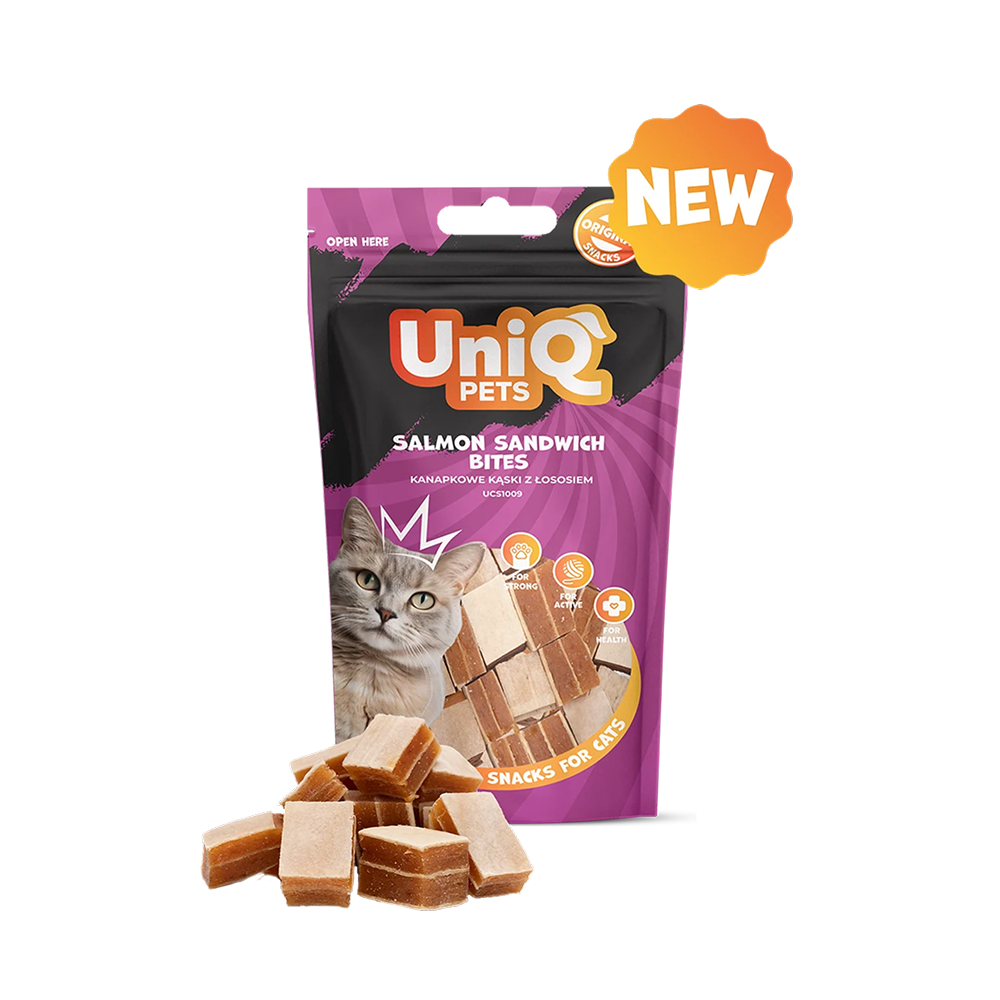 UNIQ PETS Cat Snacks Salmon Sandwich Bites 50g