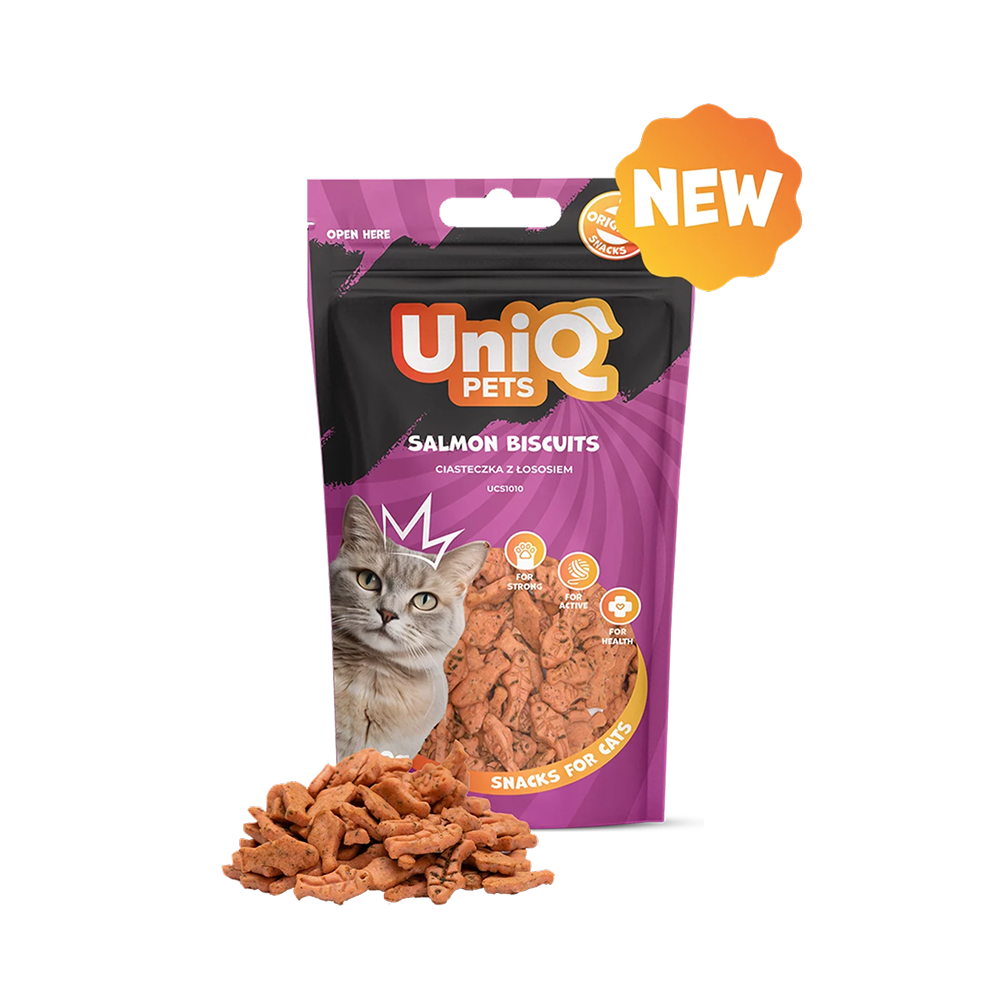 UNIQ PETS Cat Snacks Salmon Biscuits 50g