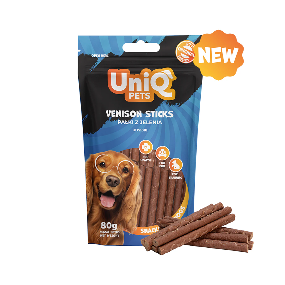 UNIQ PETS Dog Snacks Venison Sticks 80g