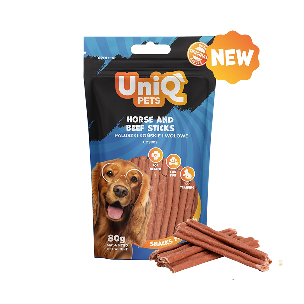 UNIQ PETS Dog Snacks Horse And Beef Sticks 80g
