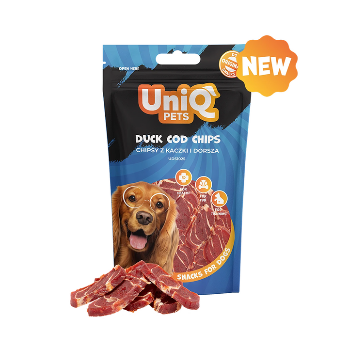 UNIQ PETS Dog Snacks Duck And Cod Chips 80g