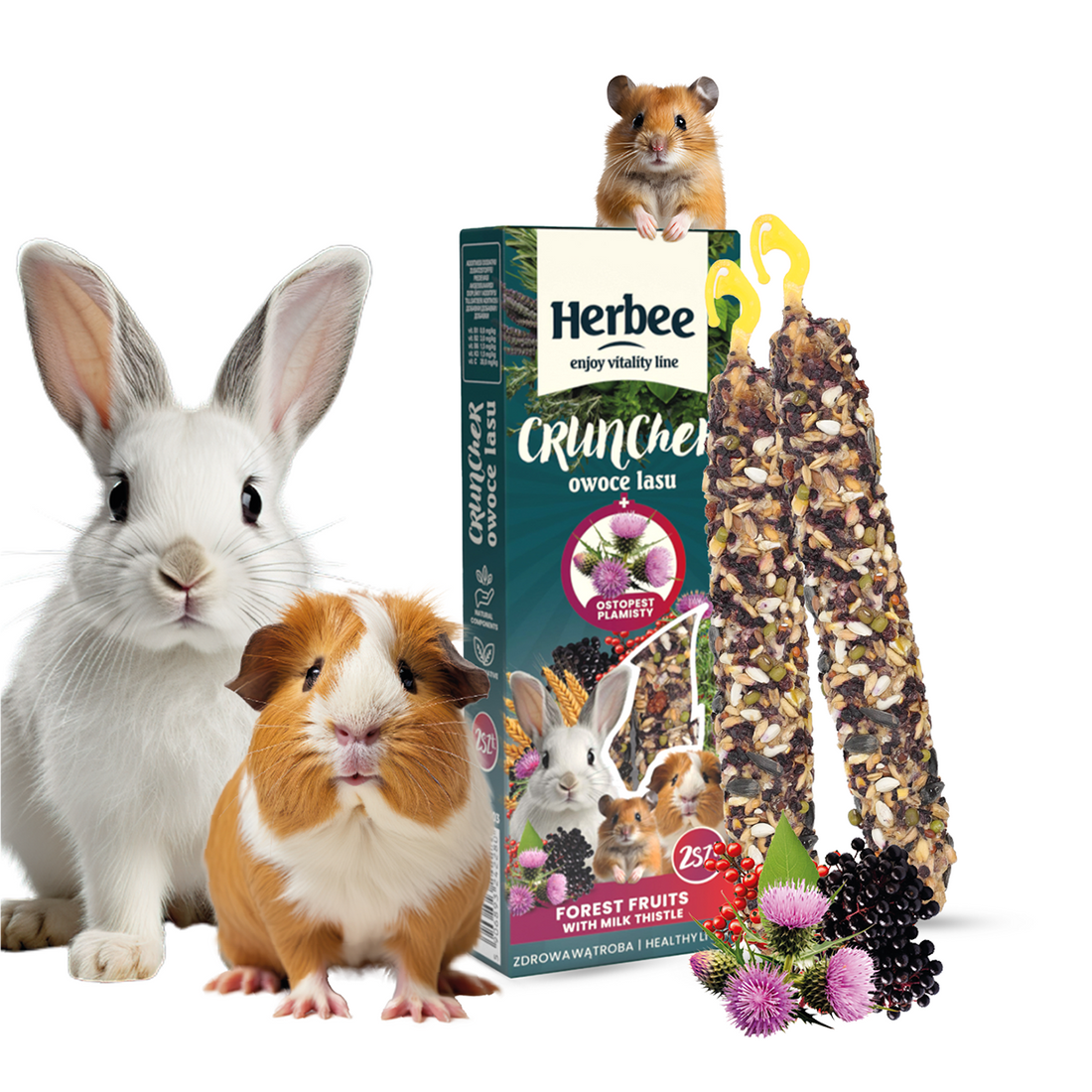 HERBEE Crunchers Forest Fruits + Milk Thistle 115g