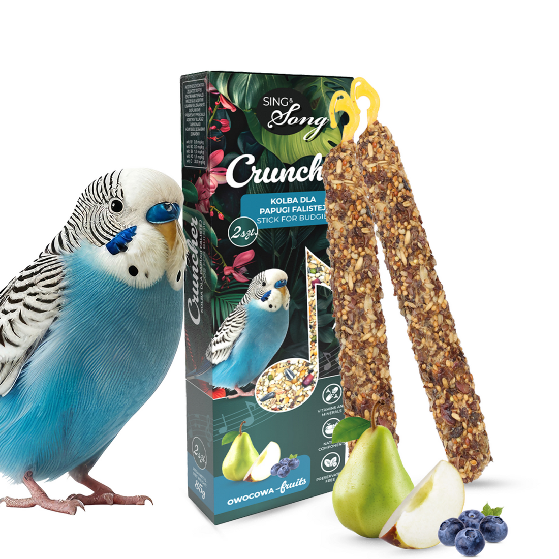 SING & SONG Crunchers For Budgie Fruits 85g