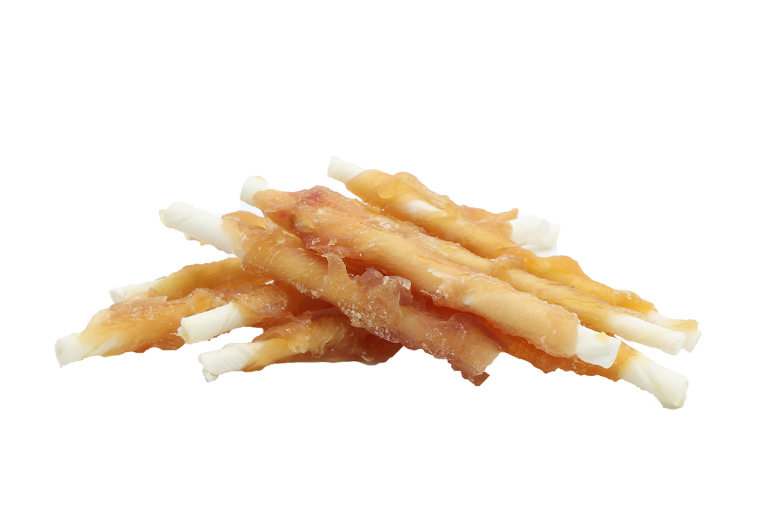 UNIQ PETS Dog Snacks Chicken Wraps Rawhide Sticks 500g