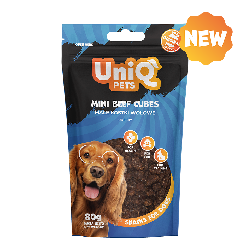 UNIQ PETS Dog Snacks Mini Beef Cubes 80g