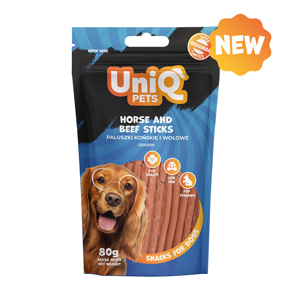 UNIQ PETS Dog Snacks Horse And Beef Sticks 80g