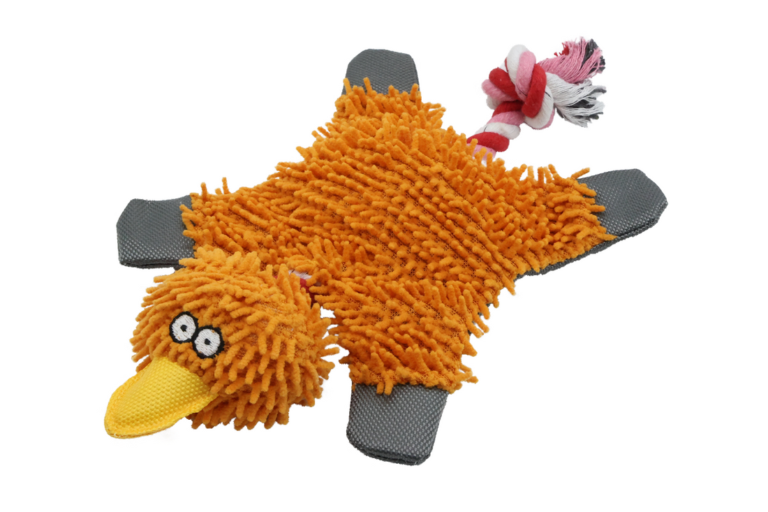 BB Dog Cuddle Toy Orange Duck With Squeaker 29x18cm