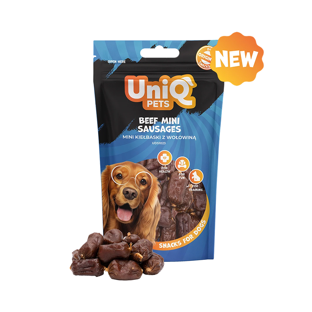 UNIQ PETS Dog Snacks Beef Mini Sausages 80g