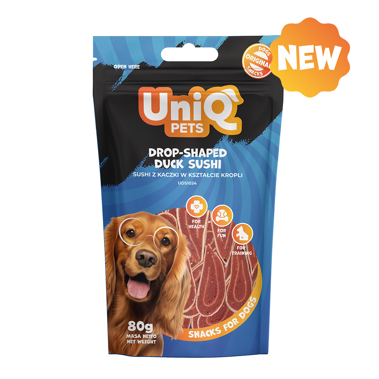 UNIQ PETS Dog Snacks Drop-Shaped Duck Sushi 80g
