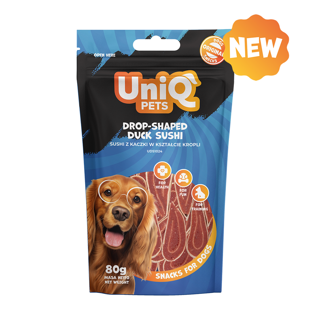 UNIQ PETS Dog Snacks Drop-Shaped Duck Sushi 80g